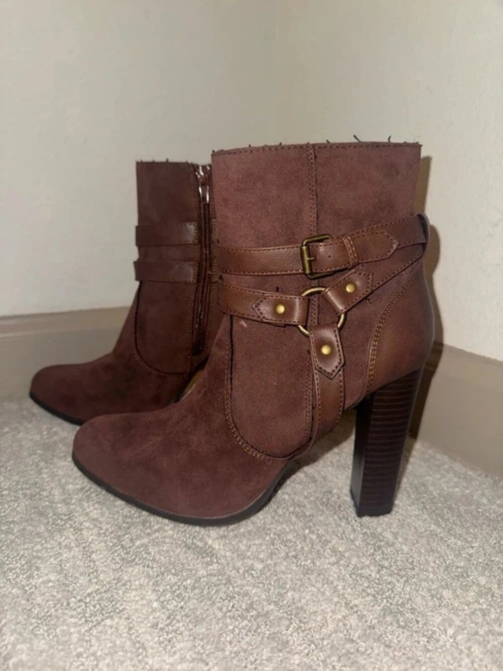 Western Style Brown Booties - Never Worn!